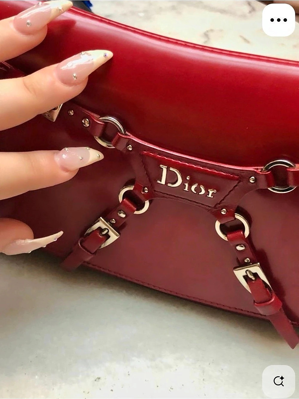 Dior John Galliano Fall 2003 Vintage Bondage Bag Wristlet Clutch in Red